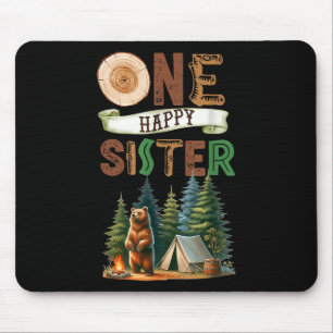 One Happy Sister Camper First Birthday Camping Bea Mouse Mat