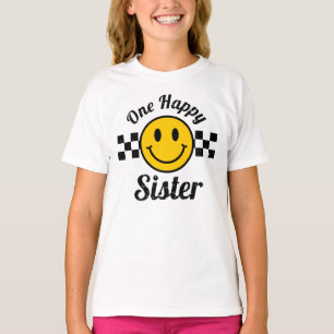 One Happy Sister Yellow Smile Birthday Matching T-Shirt