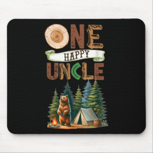 One Happy Uncle Camper First Birthday Camping Bear Mouse Mat