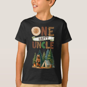 One Happy Uncle Camper First Birthday Camping Bear T-Shirt