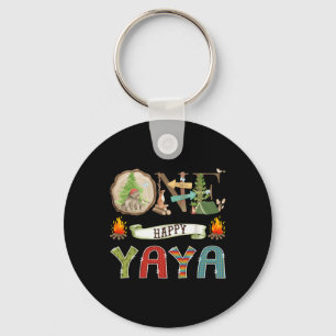 One Happy Yaya Camper 1st Birthday Camping Bear Key Ring