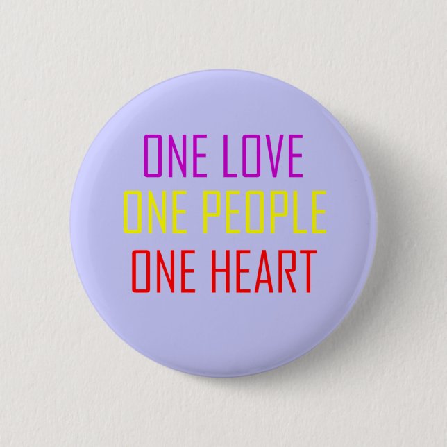 One Heart 6 Cm Round Badge (Front)