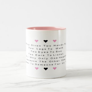 One Heart - Beautiful Words Of Love Two-Tone Coffee Mug