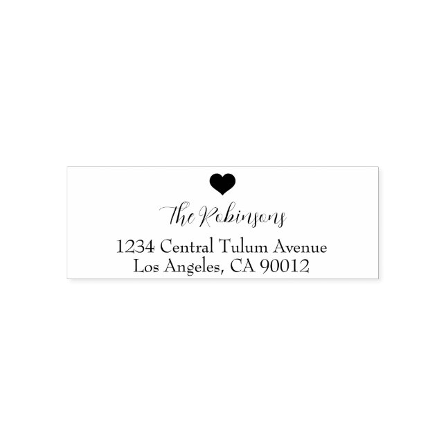 One Heart Family Name Return Address Self-inking Stamp (Design)