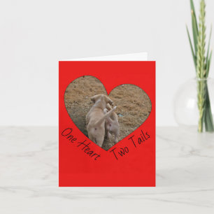 One Heart Two Tails - Puppies Walking Together Card