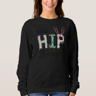 One Hip Librarian Funny Bunny Egg Hunting Cute Bun Sweatshirt