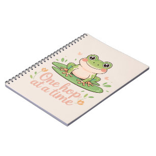 One Hop at a Time   Frog on Lily Pad  Notebook