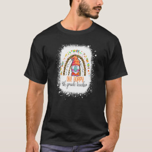 One Hoppy 4th Grade Teacher Easter Leopard Rainbow T-Shirt