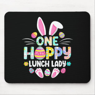 One Hoppy Lunch Lady Funny Easter Day Mouse Mat