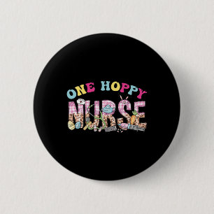 One Hoppy Nurse Leopard Fun Nurse Easter Day 2024 6 Cm Round Badge