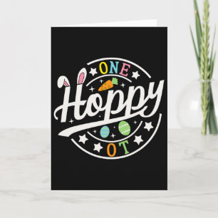 One Hoppy Occupational Therapist Bunny Ears Funny  Card
