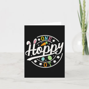 One Hoppy Occupational Therapist Bunny Ears Funny Card