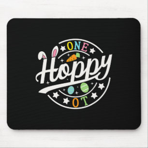 One Hoppy Occupational Therapist Bunny Ears Funny Mouse Mat