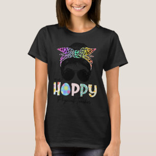 One Hoppy Physical Teacher Messy Bun Teacher Easte T-Shirt