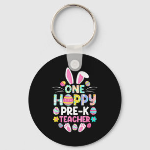 One Hoppy Pre-k Teacher Funny Easter Day Key Ring