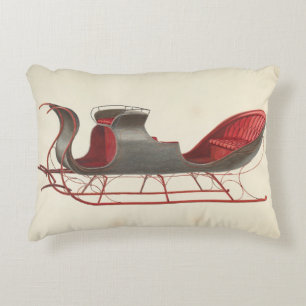 One Horse Open Sleigh - Christmas Decorative Cushion