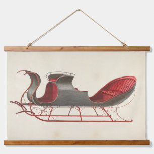 One Horse Open Sleigh - Christmas Hanging Tapestry