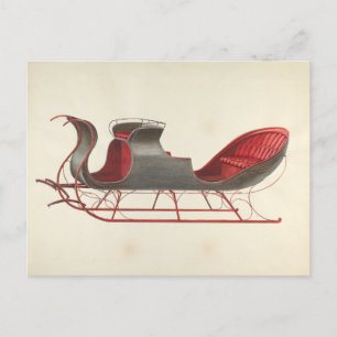 One Horse Open Sleigh - Fred Weiss Postcard