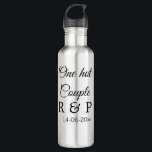 One hot add couple name initial letter text date 710 ml water bottle<br><div class="desc">For lovers like us</div>