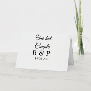 One hot add couple name initial letter text date foil holiday card