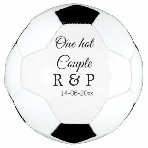 One hot add couple name initial letter text date football