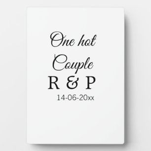 One hot add couple name initial letter text date plaque
