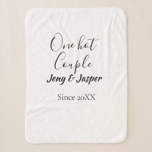One hot couple add name since 20XX year date Sherpa Blanket
