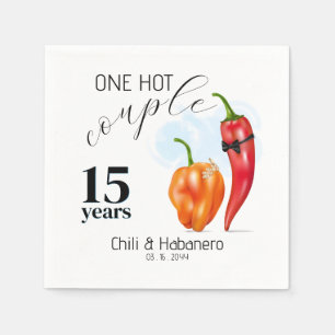 One Hot Couple Hot Pepper Wedding Anniversary Napkin