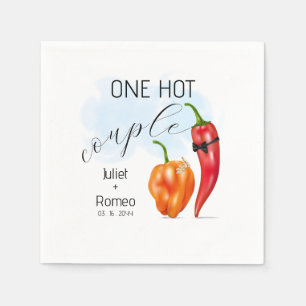 One Hot Couple Hot Pepper Wedding Napkin
