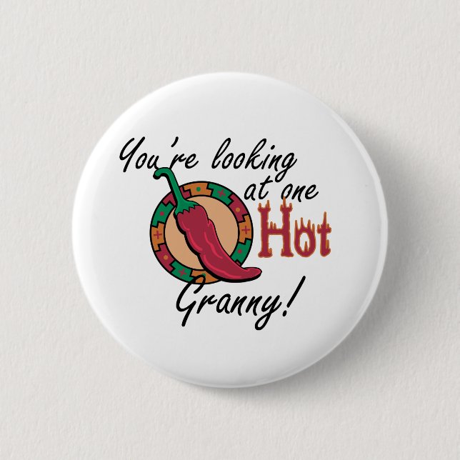 One Hot Granny 6 Cm Round Badge (Front)