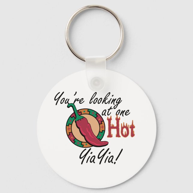 One Hot YiaYia Key Ring (Front)