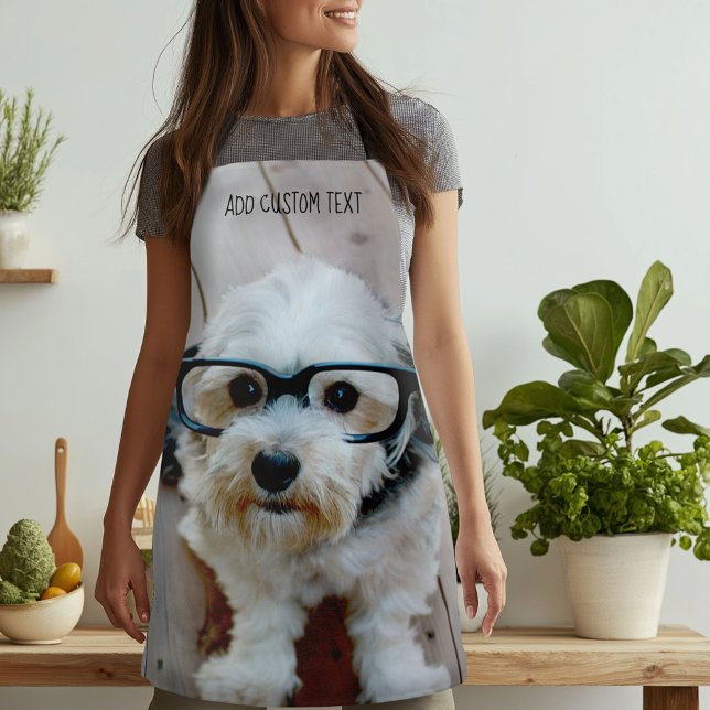 One Huge Full Coverage Photo with Optional Text Apron (Custom Photo Apron)