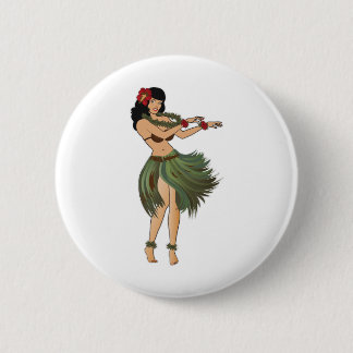One Hula Girl Dancing 6 Cm Round Badge