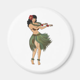 One Hula Girl Dancing Magnet