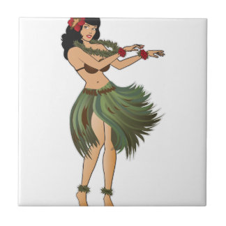 One Hula Girl Dancing Tile