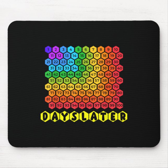 One Hundred Days Later 100th Day Of School Student Mouse Mat (Front)