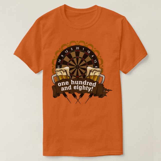 One Hundred Eighty Darts Gift T-Shirt (Design Front)