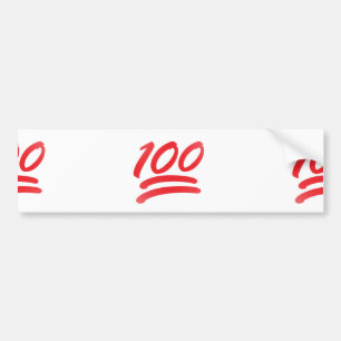 one hundred emoji bumper sticker