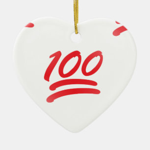one hundred emoji ceramic tree decoration