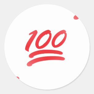 one hundred emoji classic round sticker