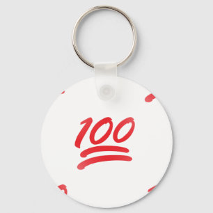 one hundred emoji key ring