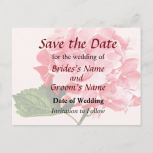 One Hydrangea Cluster Save the Date Announcement Postcard
