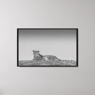 One Illusive Leopard Black & White Canvas Wall Art