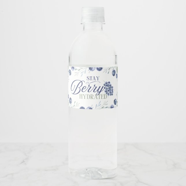 One In A Bunch Berry First Birthday Water Bottle Label (Front)