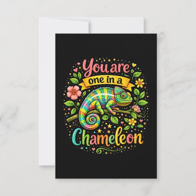 One in a Chameleon Thank You Card (Front)