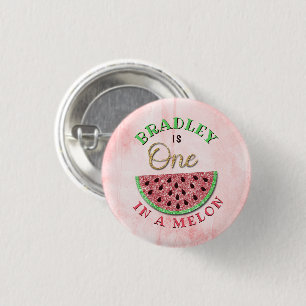 One In A Melon 1st Birthday 3 Cm Round Badge
