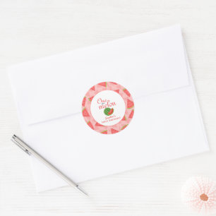 One In A Melon 1st Birthday Classic Round Sticker