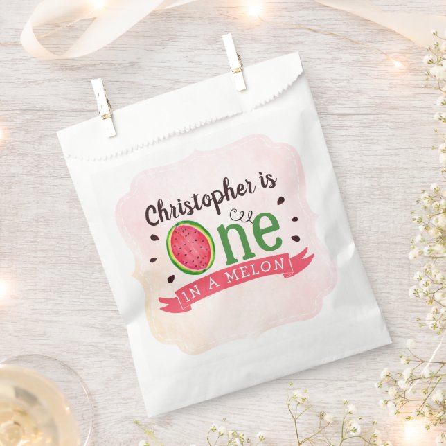 One In A Melon 1st Birthday Favour Bags (Clipped)