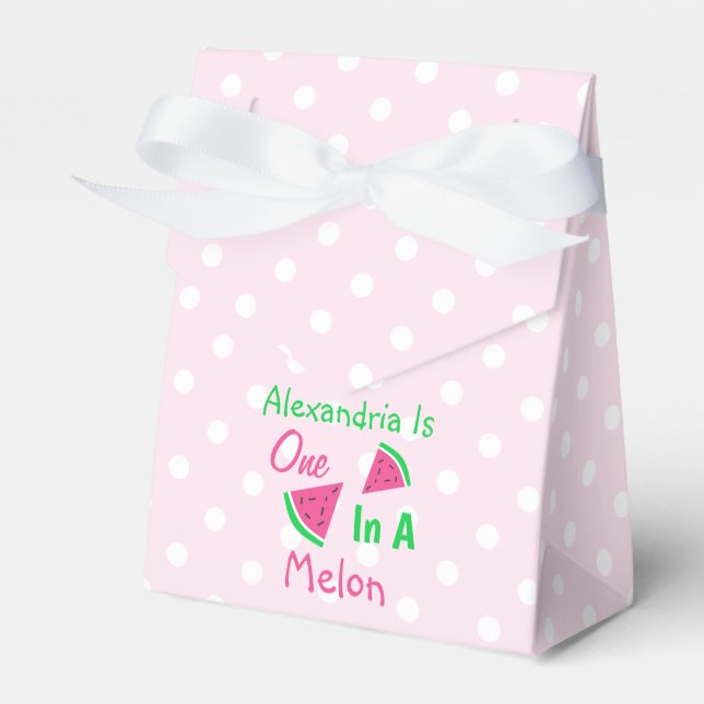 One In A Melon 1st Birthday Favour Box (Front Side)