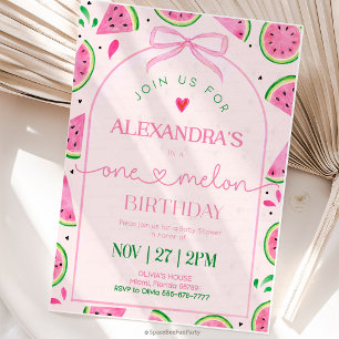 One In A Melon 1st Birthday Invitation